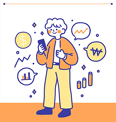 전신 응시 남자 말풍선 일러스트 그래프 한명 미소 들기 성인 금융 반짝임 스마트폰 손들기 달러 정보 원화 주식 성인남자한명만 국내일러스트 AI파일 1 시선 돈 모션 표정 사람 경제 핸드폰 스마트기기 남자한명만 성인남자만 파일형식 벡터