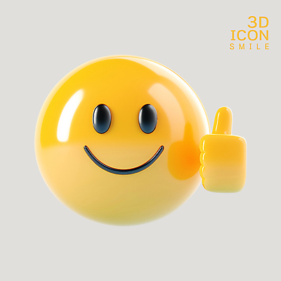 PSD 아이콘 얼굴 미소 웃음 사람없음 3D아이콘 노란색 3D 최고 광택 이모지 편집3D 컬러 표정 신체부위 디지털합성 파일형식