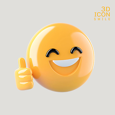 PSD 아이콘 얼굴 미소 웃음 사람없음 3D아이콘 노란색 3D 최고 광택 이모지 편집3D 컬러 표정 신체부위 디지털합성 파일형식