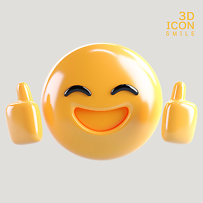 PSD 아이콘 얼굴 미소 웃음 사람없음 3D아이콘 노란색 3D 최고 광택 이모지 편집3D 컬러 표정 신체부위 디지털합성 파일형식