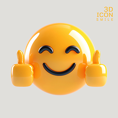 PSD 아이콘 얼굴 미소 웃음 사람없음 3D아이콘 노란색 3D 최고 광택 이모지 편집3D 컬러 표정 신체부위 디지털합성 파일형식
