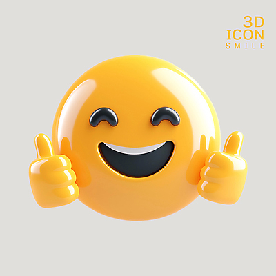 PSD 아이콘 얼굴 미소 웃음 사람없음 3D아이콘 노란색 3D 최고 광택 이모지 편집3D 컬러 표정 신체부위 디지털합성 파일형식