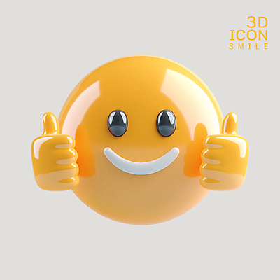 PSD 아이콘 얼굴 미소 웃음 사람없음 3D아이콘 노란색 3D 최고 광택 이모지 편집3D 컬러 표정 신체부위 디지털합성 파일형식