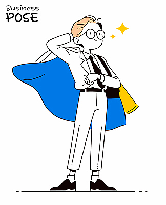 전신 남자 포즈 일러스트 한명 미소 성인 반짝임 손들기 직장인 비즈니스맨 성인남자한명만 안경낌 일러캐릭터 AI파일 직업 캐릭터 1 안경 비즈니스 모션 표정 사람 남자한명만 성인남자만 파일형식 벡터