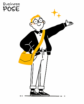 전신 남자 허리손 포즈 일러스트 한명 미소 성인 반짝임 손들기 직장인 비즈니스맨 크로스백 성인남자한명만 안경낌 일러캐릭터 AI파일 직업 캐릭터 1 안경 가방 비즈니스 모션 표정 사람 남자한명만 성인남자만 파일형식 벡터