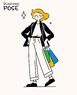 전신 여자 허리손 포즈 일러스트 한명 미소 성인 반짝임 쇼핑백 잡기 직장인 비즈니스우먼 성인여자한명만 일러캐릭터 AI파일 직업 캐릭터 1 가방 비즈니스 모션 표정 사람 여자한명만 성인여자만 파일형식 벡터