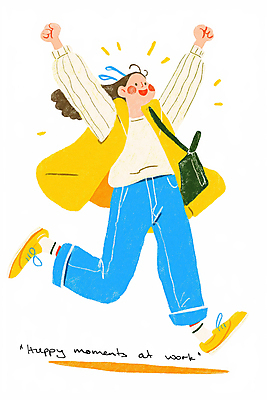 JPG 전신 여자 가방 일러스트 한명 미소 성인 노란색 점프 만세 성인여자한명만 국내일러스트 AI일러스트 AI콘텐츠 1 잡화 컬러 모션 표정 사람 여자한명만 성인여자만 파일형식