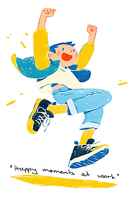 JPG 전신 남자 일러스트 한명 미소 성인 노란색 점프 만세 성인남자한명만 국내일러스트 AI일러스트 AI콘텐츠 1 컬러 모션 표정 사람 남자한명만 성인남자만 파일형식