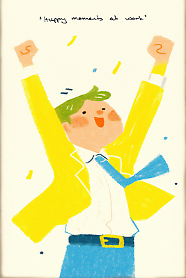 JPG 남자 일러스트 한명 미소 상반신 성인 노란색 만세 성인남자한명만 국내일러스트 AI일러스트 AI콘텐츠 1 컬러 모션 표정 사람 남자한명만 성인남자만 파일형식