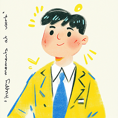 JPG 남자 일러스트 한명 미소 상반신 성인 노란색 성인남자한명만 국내일러스트 AI일러스트 AI콘텐츠 1 컬러 표정 사람 남자한명만 성인남자만 파일형식