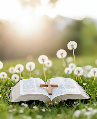 JPG 편집이미지 기독교 잔디 사람없음 햇빛 성당 교회 성경 천주교 민들레 나무십자가 편집실사 AI포토 AI콘텐츠 식물 꽃 종교 십자가 종교용품 종교건축 건물 태양 CG 파일형식