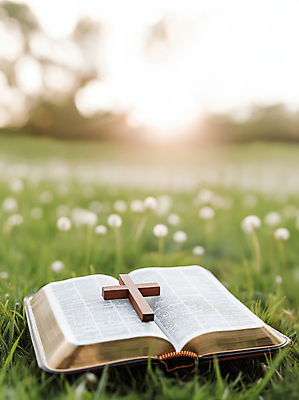 JPG 편집이미지 기독교 잔디 사람없음 햇빛 성당 교회 성경 천주교 민들레 나무십자가 편집실사 AI포토 AI콘텐츠 식물 꽃 종교 십자가 종교용품 종교건축 건물 태양 CG 파일형식