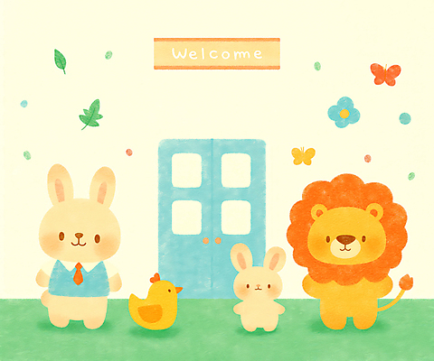 PSD 꽃 나비 잎 일러스트 미소 사람없음 유치원 토끼 닭 사자 입학 환영 개학 국내일러스트 식물 교육 곤충 포유류 학교 조류 표정 반려동물 파일형식