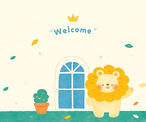 PSD 식물 화분 일러스트 왕관 미소 사람없음 사자 입학 환영 개학 국내일러스트 교육 포유류 학교 표정 파일형식