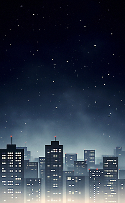 JPG 설경 야경 일러스트 밤하늘 사람없음 건물 빛 도시 눈내림 국내일러스트 AI일러스트 AI콘텐츠 건축물 겨울 하늘 눈_날씨 풍경 야간 파일형식 풍경_경치