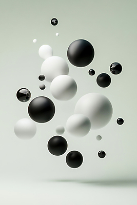 JPG 편집이미지 디자인 공 사람없음 3D 검은색 흰색 원형 심플 편집3D AI컴퓨터그래픽 AI콘텐츠 도형 컬러 디지털합성 파일형식