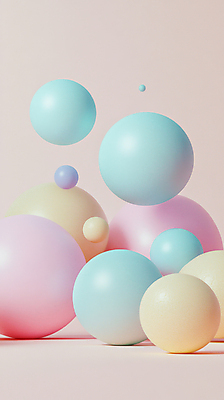 JPG 편집이미지 디자인 공 사람없음 3D 원형 심플 파스텔톤 편집3D AI컴퓨터그래픽 AI콘텐츠 도형 컬러 디지털합성 파일형식