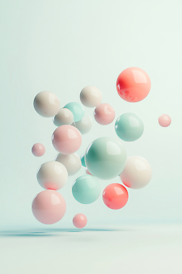 JPG 편집이미지 디자인 공 사람없음 3D 원형 심플 광택 민트색 파스텔톤 편집3D AI컴퓨터그래픽 AI콘텐츠 도형 컬러 디지털합성 파일형식