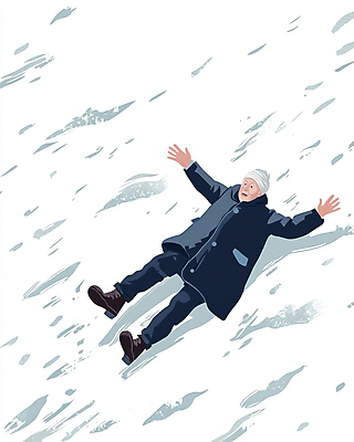 JPG 전신 할아버지 노년 남자 겨울 일러스트 팔벌리기 털모자 한명 미끄러짐 넘어짐 빙판길 노인남자한명만 국내일러스트 AI일러스트 AI콘텐츠 모자_잡화 1 계절 길 모션 사람 성인 남자한명만 노인남자만 파일형식