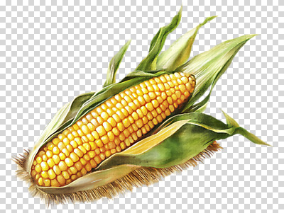 편집이미지 수채화 옥수수 누끼 사람없음 PNG 편집소스 곡류 파일형식