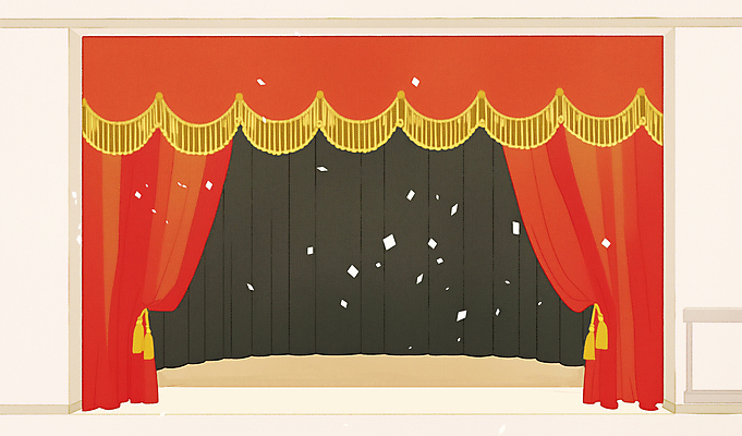 PSD 일러스트 사람없음 빨간색 무대 커튼 꽃가루 벨벳 국내일러스트 컬러 실크 가루 파일형식