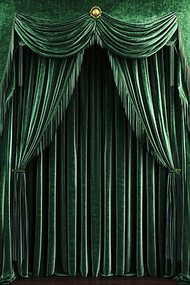 JPG 편집이미지 실내 사람없음 초록색 무대 커튼 천 디지털합성 질감 편집실사 AI포토 AI콘텐츠 컬러 내부 직물 CG 파일형식