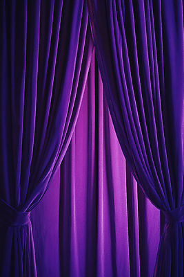 JPG 편집이미지 실내 사람없음 보라색 무대 커튼 천 디지털합성 질감 편집실사 AI포토 AI콘텐츠 컬러 내부 직물 CG 파일형식