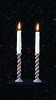 JPG 일러스트 촛불 밤하늘 사람없음 어둠 희망 디지털합성 촛대 양초꽂이 국내일러스트 AI일러스트 AI콘텐츠 감정 초 하늘 야간 꽂이 파일형식