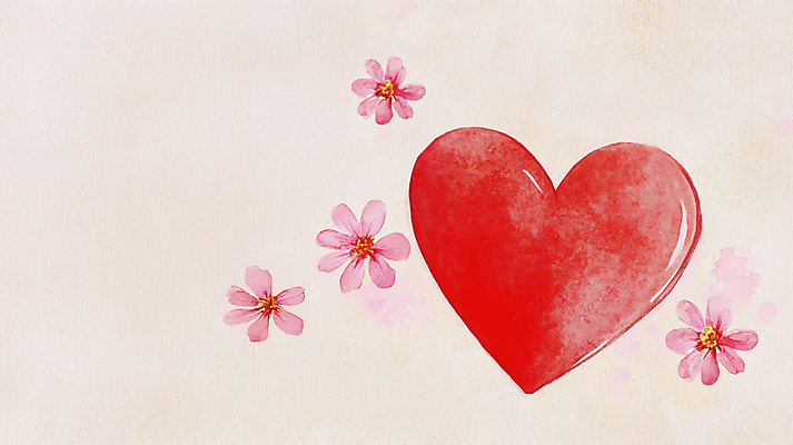 JPG 꽃 일러스트 사랑 사람없음 빨간색 하트 국내일러스트 AI일러스트 AI콘텐츠 모양 식물 감정 컬러 파일형식