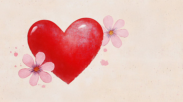 JPG 꽃 일러스트 사랑 사람없음 빨간색 하트 국내일러스트 AI일러스트 AI콘텐츠 모양 식물 감정 컬러 파일형식