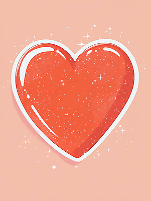 JPG 일러스트 사랑 사람없음 빨간색 반짝임 하트 국내일러스트 AI일러스트 AI콘텐츠 모양 감정 컬러 모션 파일형식