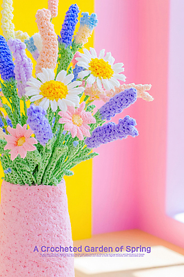 PSD 편집이미지 봄꽃 사람없음 컬러풀 뜨개질 공예 생동감 핸드메이드 이미지편집 편집실사 꽃 컬러 취미 봄 CG 파일형식