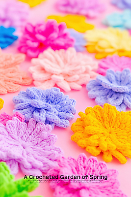 PSD 편집이미지 봄꽃 사람없음 컬러풀 뜨개질 공예 생동감 핸드메이드 이미지편집 편집실사 꽃 컬러 취미 봄 CG 파일형식