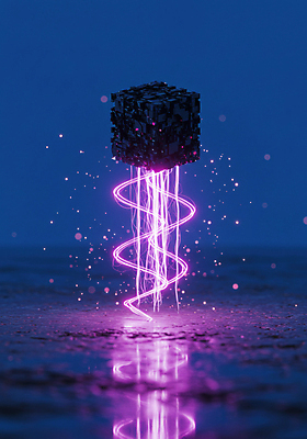 JPG 편집이미지 과학 기술 사람없음 빛 반사 보라색 육면체 포럼 편집실사 AI컴퓨터그래픽 AI콘텐츠 도형 컬러 토론 CG 파일형식