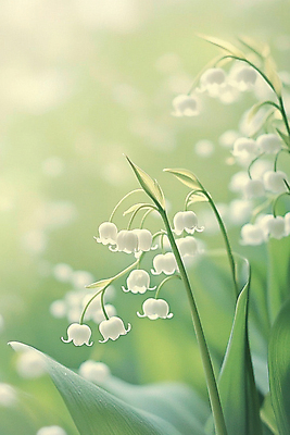 JPG 편집이미지 자연 사람없음 연두색 빛 봄 은방울꽃 편집실사 AI포토 AI콘텐츠 계절 꽃 초록색 CG 생태계 파일형식