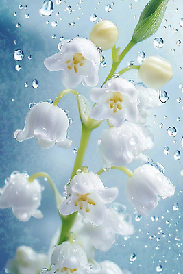 JPG 편집이미지 자연 사람없음 파란색 봄 물방울 은방울꽃 편집실사 AI포토 AI콘텐츠 계절 꽃 컬러 CG 생태계 파일형식