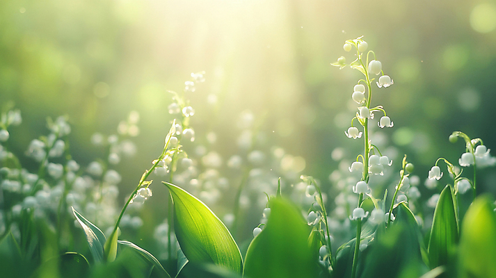 JPG 편집이미지 자연 사람없음 연두색 빛 봄 보케 은방울꽃 편집실사 AI포토 AI콘텐츠 계절 꽃 초록색 CG 생태계 파일형식