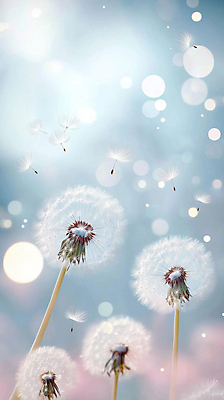 JPG 편집이미지 하늘색 자연 사람없음 빛 보케 민들레홀씨 편집실사 AI포토 AI콘텐츠 파란색 민들레 CG 생태계 파일형식