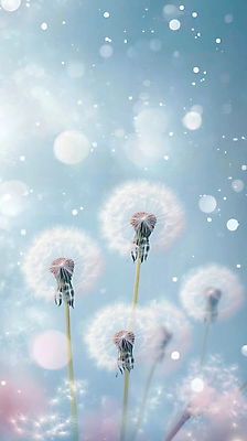 JPG 편집이미지 하늘색 자연 사람없음 빛 보케 민들레홀씨 편집실사 AI포토 AI콘텐츠 파란색 민들레 CG 생태계 파일형식