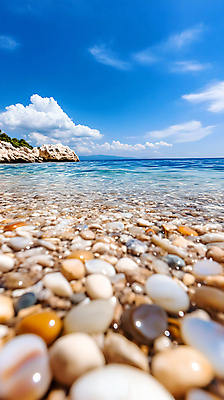 JPG 구름 편집이미지 자연 하늘 풍경 해변 사람없음 반짝임 고요 조약돌 투명 매끈함 힐링 바위섬 감성 편집실사 AI포토 AI콘텐츠 자연요소 바다 섬 컨셉 모션 돌_바위 감각 CG 생태계 파일형식