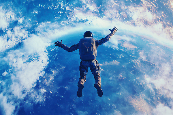 JPG 편집이미지 지구 하늘 팔벌리기 한명 성인 우주 우주비행사 비행 떠있는 우주복 우주여행 성인한명만 편집실사 AI컴퓨터그래픽 AI콘텐츠 1 옷 여행 모션 사람 CG 성인만 파일형식