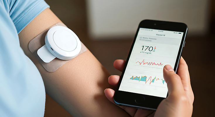 JPG 편집이미지 손 그래프 한명 들기 사람 스마트폰 건강관리 어플리케이션 팔 당뇨병 측정기 혈당 혈당계 편집실사 AI인물포토 AI콘텐츠 1 모션 건강 관리 신체부위 핸드폰 스마트기기 기계 의료용품 혈액 질병 CG 파일형식 AI포토