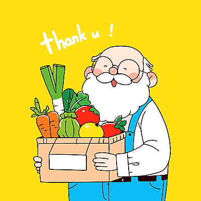 노년 남자 행복 채소 일러스트 직업캐릭터 한명 웃음 들기 상반신 농작물 노란색 바구니 신선 농부 감사 땡큐 노인남자한명만 안경낌 일러캐릭터 AI파일 직업 캐릭터 1 감정 안경 컬러 농업 모션 표정 사람 성인 남자한명만 노인남자만 파일형식 벡터