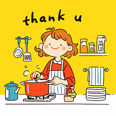 접시 여자 행복 일러스트 엄마 선반 사랑 요리 한명 미소 성인 노란색 앞치마 가스레인지 냄비 감사 뒤집개 땡큐 소스통 성인여자한명만 젓기 국내일러스트 AI파일 1 식기 감정 컬러 가구 가족 모션 주방용품 통 표정 사람 가전제품 레인지 소스_음식 솥 여자한명만 성인여자만 파일형식 벡터