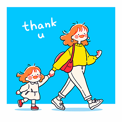 전신 여자 행복 어린이 하늘색 가방 일러스트 모녀 사랑 소녀 성인 두명 부모 걷기 손잡기 귀걸이 감사 땡큐 여자만 국내일러스트 AI파일 잡화 딸 감정 장신구 가족 모션 엄마 사람 파란색 파일형식 벡터