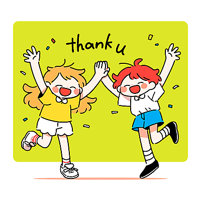 전신 여자 남자 어린이 일러스트 소녀 소년 두명 연두색 손들기 우정 만세 즐거움 꽃가루 하이파이브 다리들기 땡큐 어린이만 국내일러스트 AI파일 감정 모션 사람 손짓 초록색 친구 가루 파일형식 벡터