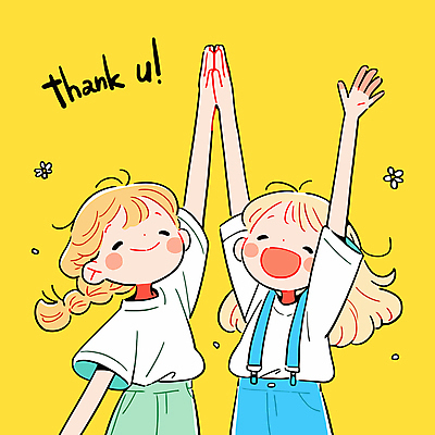 전신 여자 어린이 일러스트 소녀 두명 노란색 손들기 우정 만세 멜빵 즐거움 하이파이브 땡큐 소녀만 국내일러스트 AI파일 잡화 감정 컬러 모션 사람 손짓 친구 여자만 어린이만 파일형식 벡터