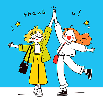 전신 여자 별 어린이 하늘색 가방 일러스트 소녀 두명 손들기 우정 즐거움 하이파이브 땡큐 소녀만 국내일러스트 AI파일 자연요소 잡화 감정 모션 사람 손짓 파란색 친구 여자만 어린이만 파일형식 벡터