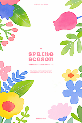 PSD 백그라운드 일러스트 봄꽃 자연 나뭇잎 사람없음 컬러풀 카피스페이스 국내일러스트 꽃 컬러 잎 봄 공백 생태계 파일형식