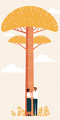 JPG 전신 나무 구름 모자 여자 남자 일러스트 휴식 미소 풍경 성인 두명 손들기 평화 성인만 국내일러스트 AI일러스트 AI콘텐츠 자연요소 식물 잡화 컨셉 모션 표정 사람 파일형식